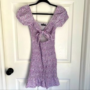 NWT Sundae Muse Lilac Ruched Mini Dress